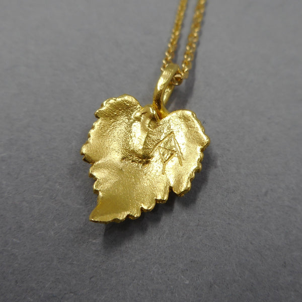 22k Gold Grape Leaf Jewelry- Back-  from PartsbyNC