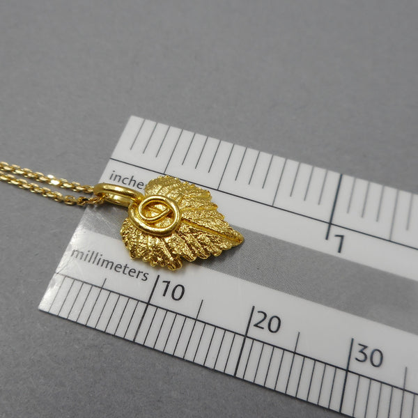 Tiny Gold Leaf Pendant from PartsbyNC