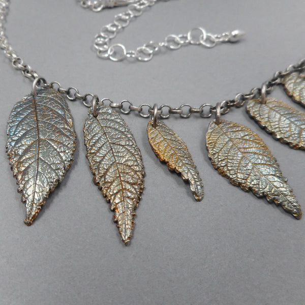 Fine Silver Necklace Made From Real Walnut Leaves from PartsbyNC