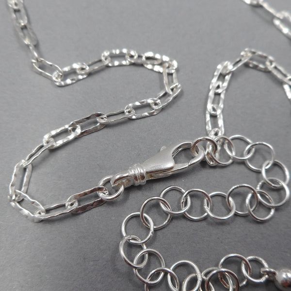 Hammered Sterling Silver chain with Lobster Clasp and Extender from PartsbyNC