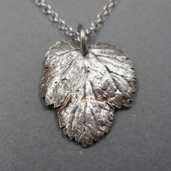Mulberry Leaf Fine Silver Pendant from PartsbyNC