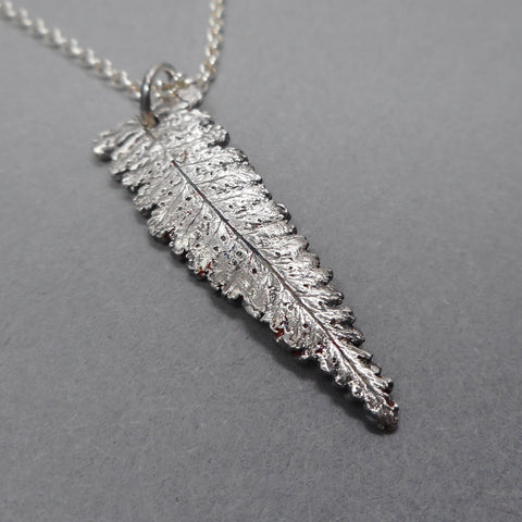 Fern Tip Pendant in Fine Silver from PartsbyNC