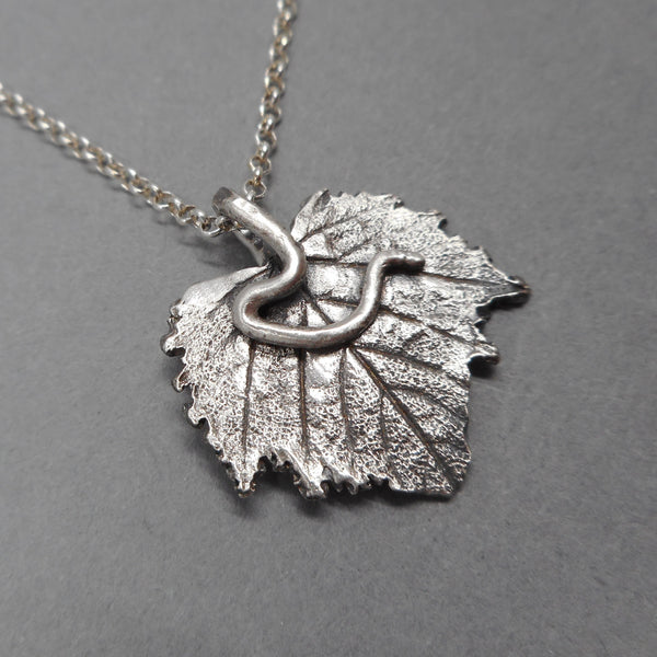 Fine Silver Grape Leaf Pendant from PartsbyNC