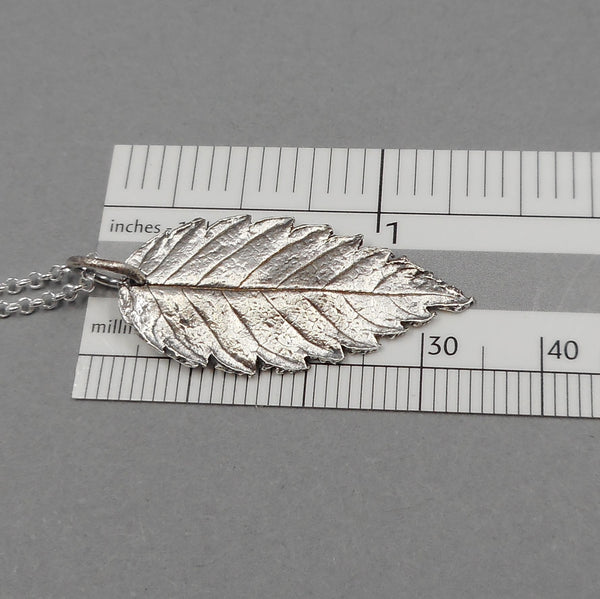 Goat's Beard Leaf Pendant in Fine Silver