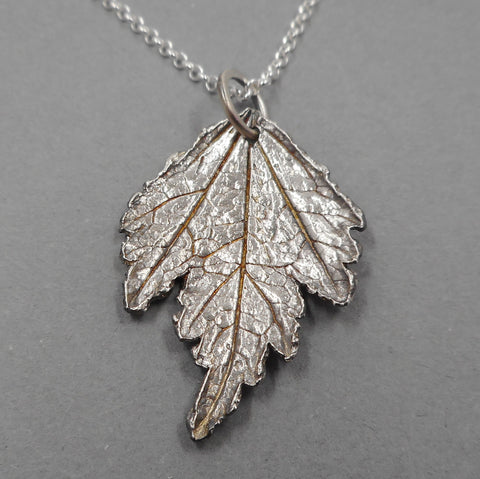 Fine Silver Rose of Sharon Leaf Pendant from PartsbyNC