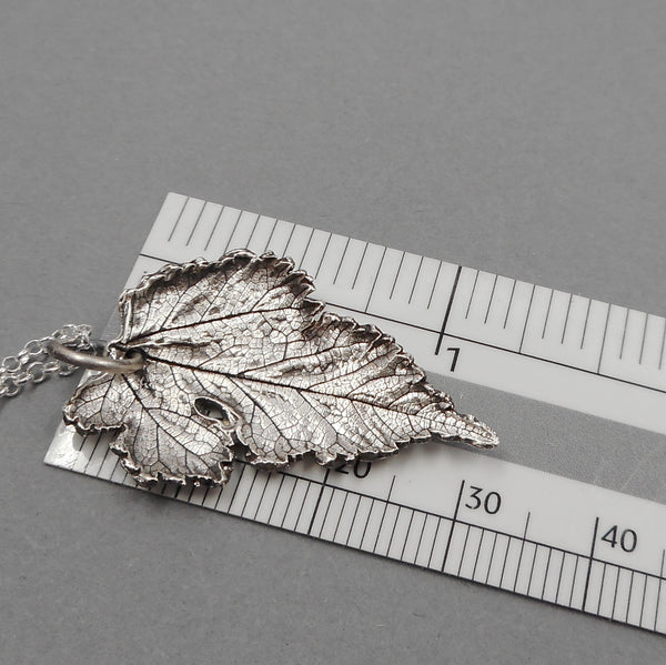 Large Fine Silver Mulberry Leaf Pendant from PartsbyNC