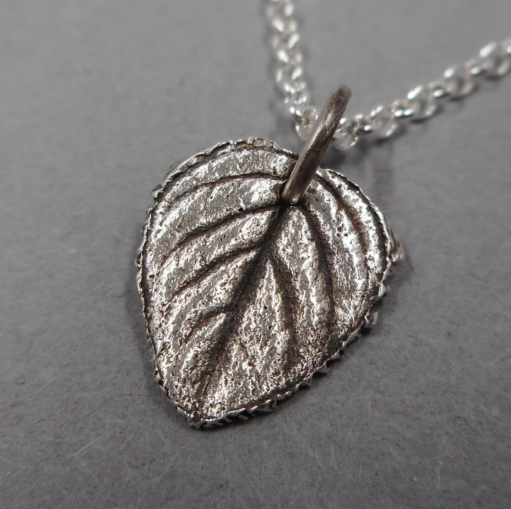 Oregano Leaf Pendant in Fine Silver