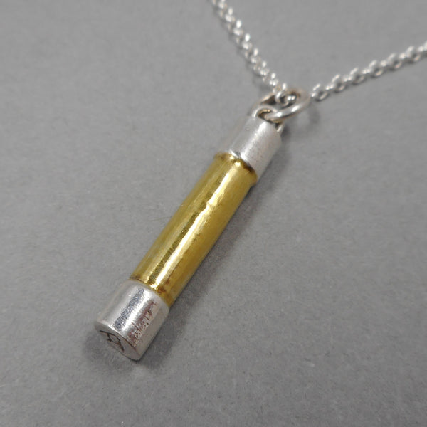 Fine SIlver and 22k Gold Fuse Pendant from PartsbyNC