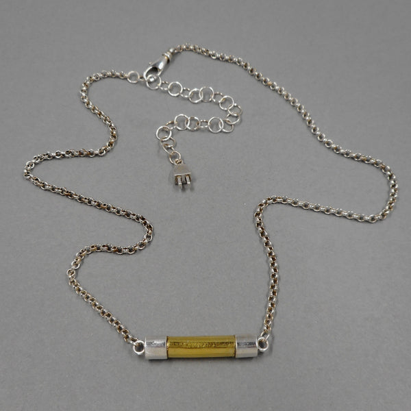 Fuse Necklace in Fine Silver & 22k Gold from Forged Mettle Jewelry