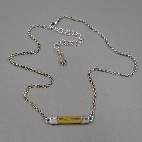 Fuse Necklace in Fine Silver & 22k Gold from Forged Mettle Jewelry