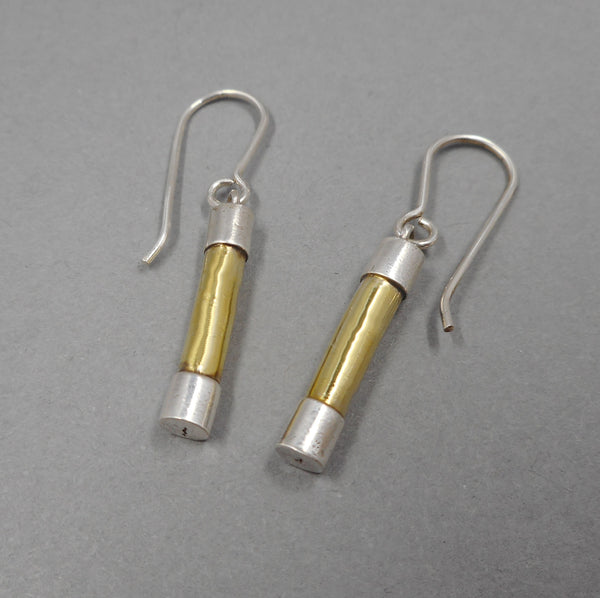 Fuse Earrings in Fine Silver and 22k Gold from PartsbyNC