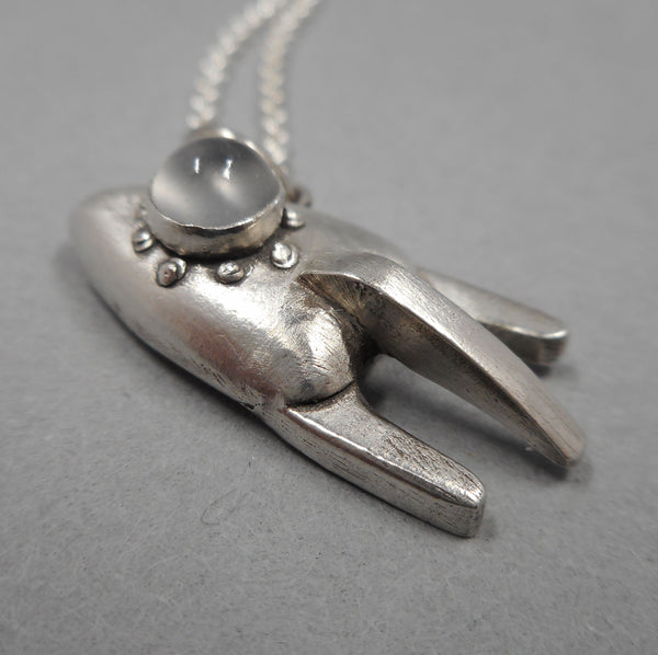Detail of Rocket Ship Pendant from Forged Mettle Jewelry