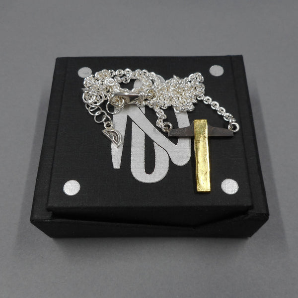 T-Square necklace with box from Forged Mettle Jewelry