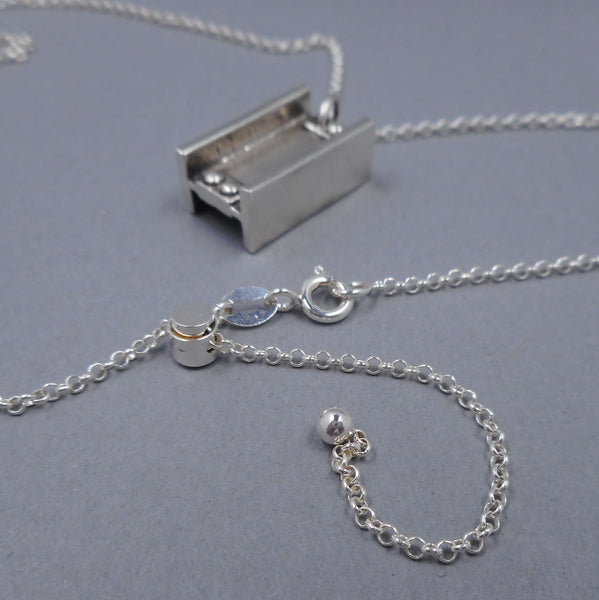 Fully Adjustable chain included with I-Beam pendant from Forged Mettle Jewelry