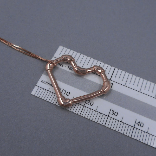 Pipe Fitting Heart Pendant in 14k Rose Gold