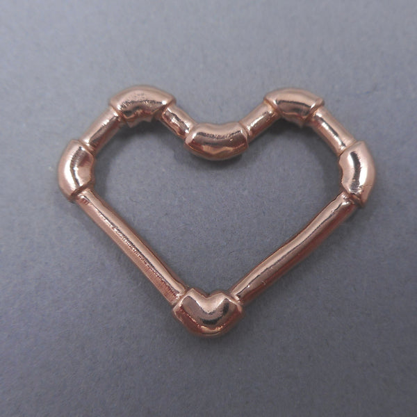 14k Rose Gold Gushy Heart Pendant from Forged Mettle Jewelry