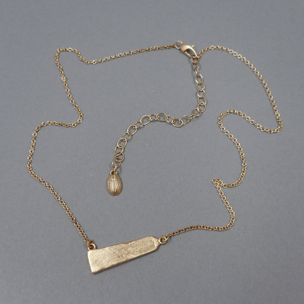 Obelisk Necklace is 14k Gold from Forged Mettle Jewelry