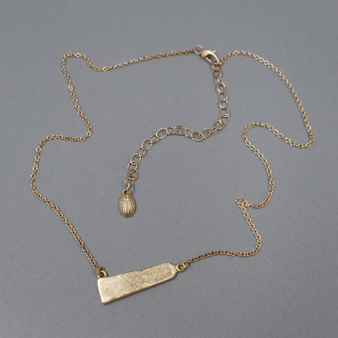 Obelisk Necklace is 14k Gold from Forged Mettle Jewelry