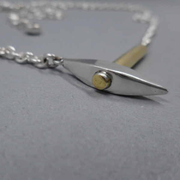 Pickaxe Head in Sterling Silver & 22k Gold from Forged Mettle Jewelry