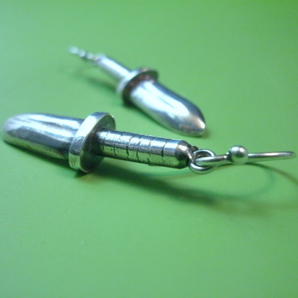 Hand Carved Handle of Dagger Earrings from PartsbyNC