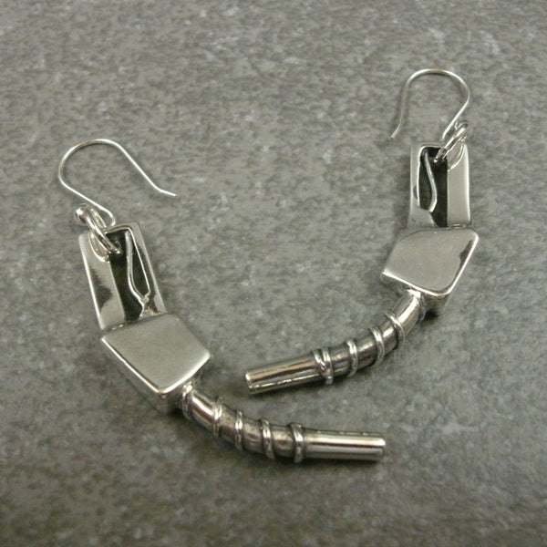 Gas Pump Earrings in Sterling Silver - PartsbyNC Industrial Jewelry