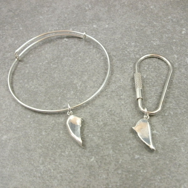 Broken Heart Pendant Charms in Fine Silver - PartsbyNC Industrial Jewelry