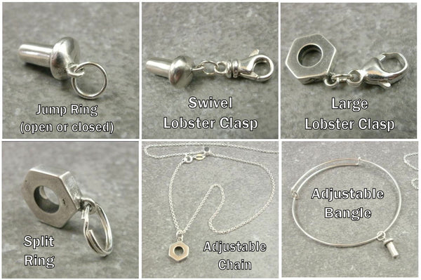 Charm Attachment options from Forged Mettle Jewelry